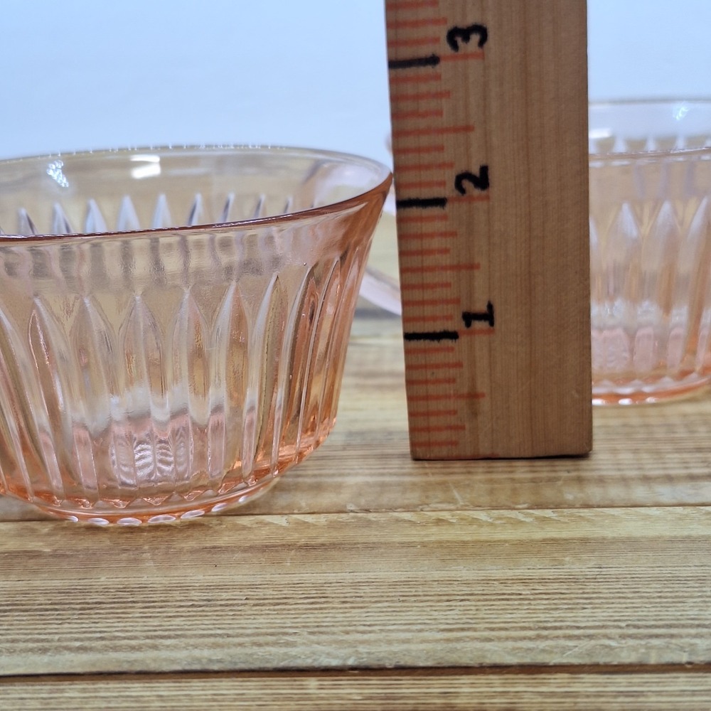 2 Vintage‎ Anchor Hocking Queen Mary Ribbed Pink Depression Glass Cups 3 3/4" - Picture 9 of 10
